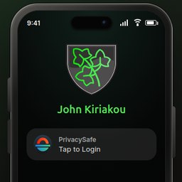 A PrivacySafe handset on its lock screen