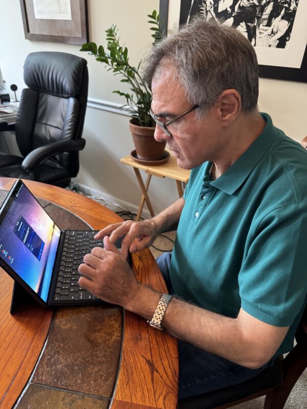 John Kiriakou using PrivacySafe Launchpad Pro tablet