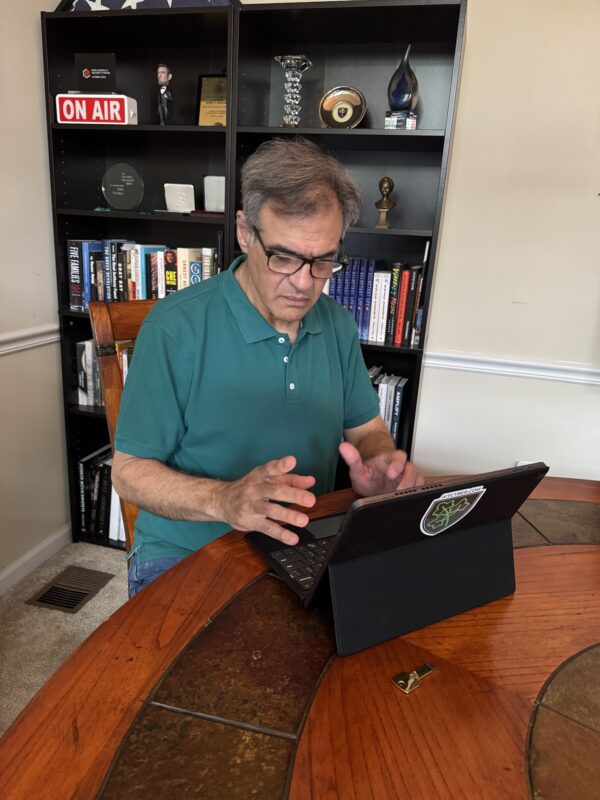 John Kiriakou using PrivacySafe Launchpad Pro tablet