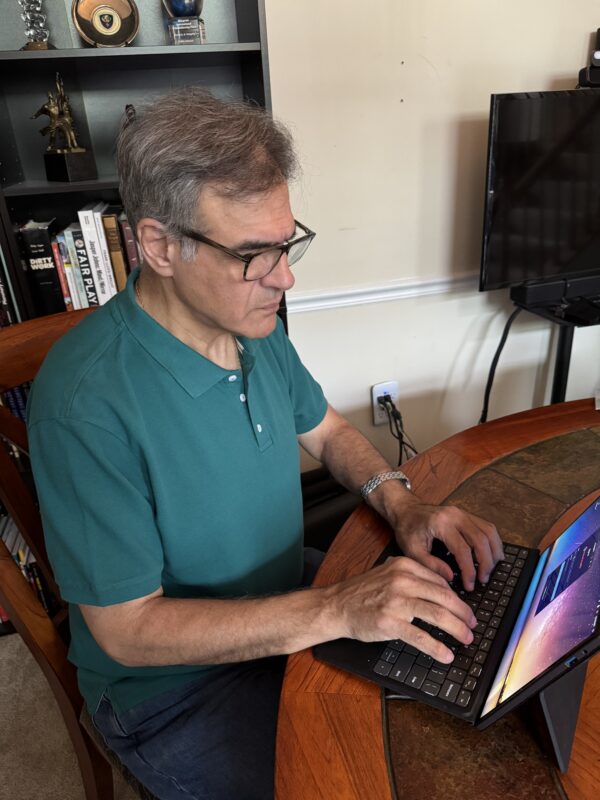 John Kiriakou using PrivacySafe Launchpad Pro tablet