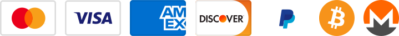 MasterCard Visa American Express Discover PayPal Klarna CashApp WeChat Bitcoin Monero